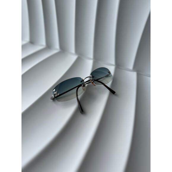 Chanel Blue Logo Rimless  Sunglasses - Picture 10 of 15